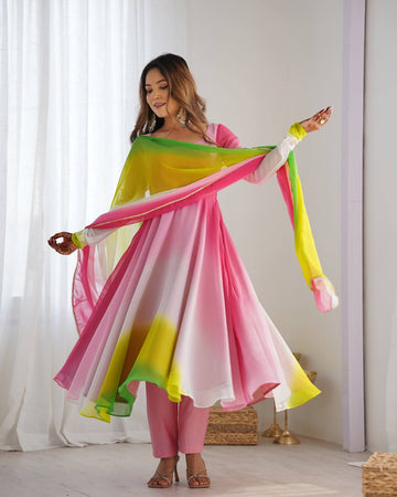 HEAVY PURE SOFT FOX GEORGETTE COLOURFULL PADDING