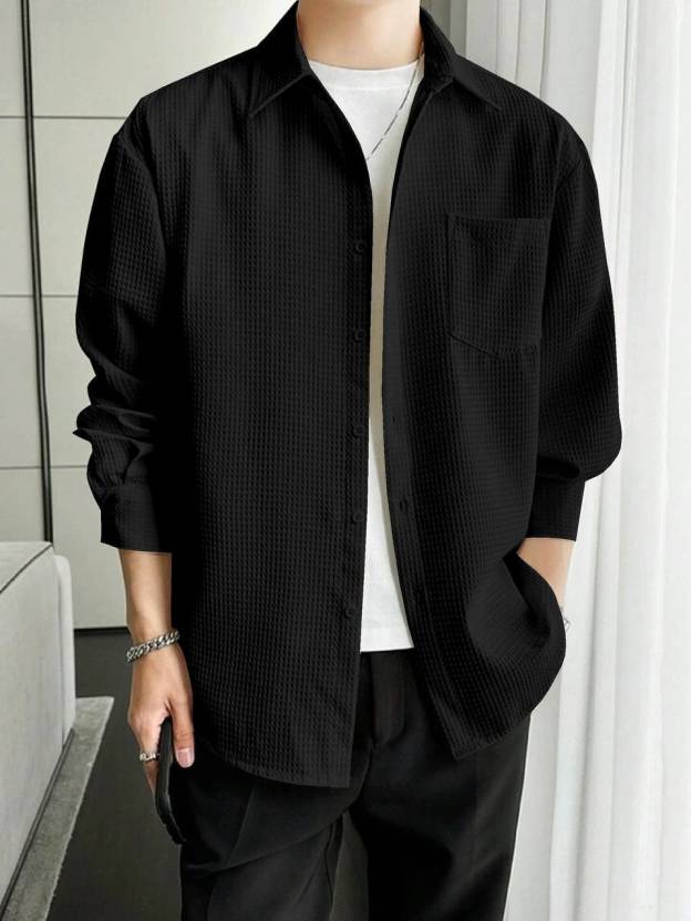 Men Regular Fit Checkered Spread Collar Casual Shirt