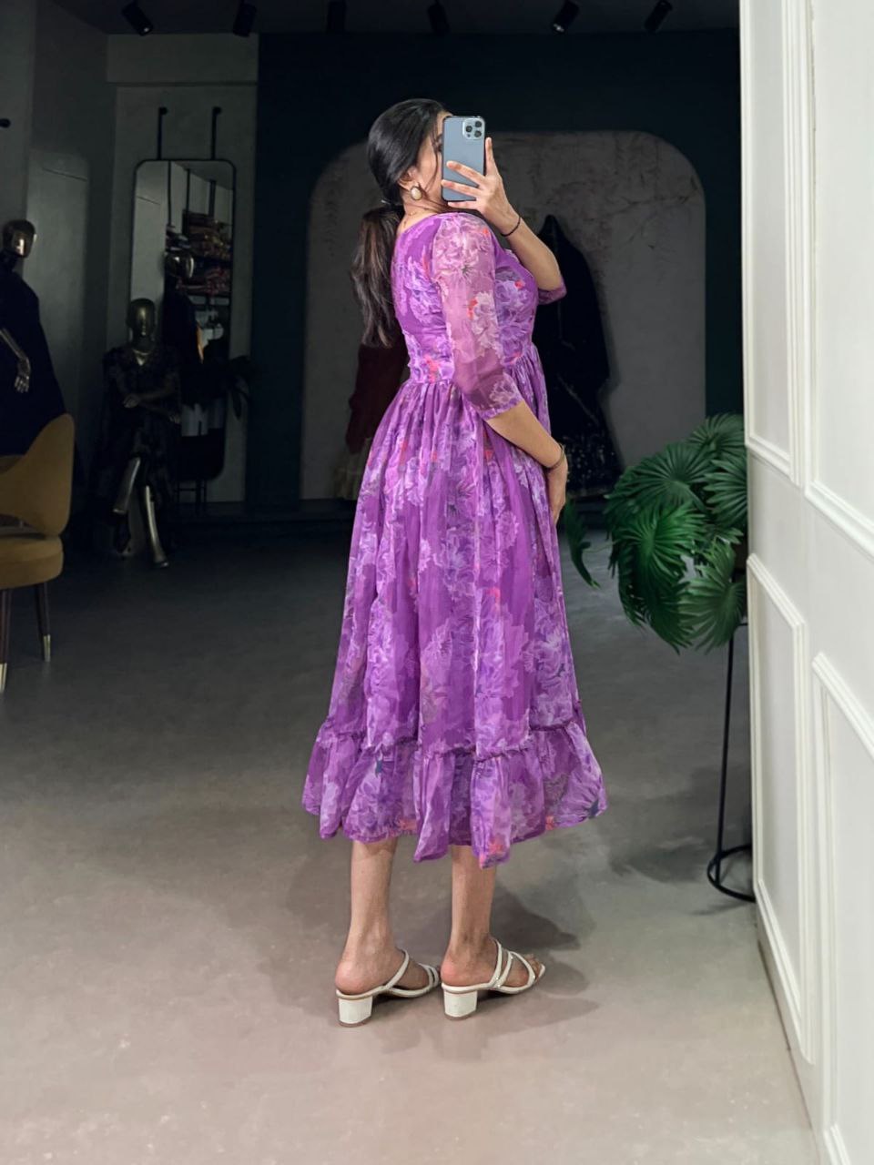 ELEGENT FLORAL PRINTET MAXI DRESS