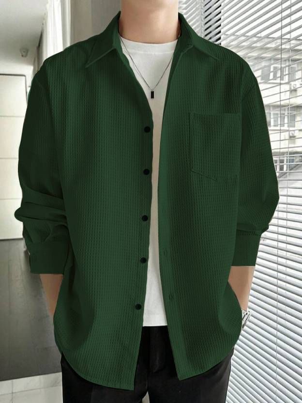 Men Regular Fit Checkered Spread Collar Casual Shirt